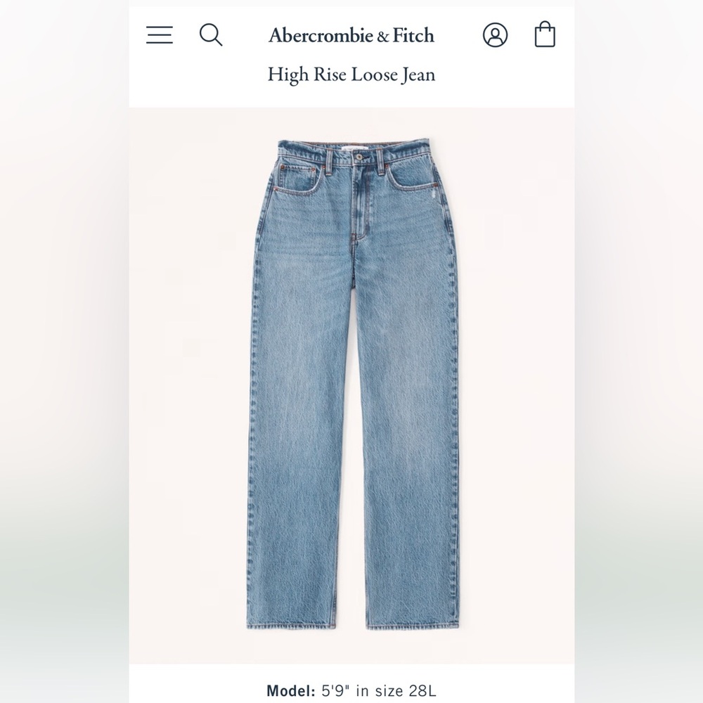 Abercrombie & Fitch High Rise Blue Jeans Classic Style